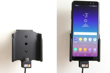 Brodit Aktiv holder med USB-kabel og cigarettadapter, Samsung Galaxy A8 (2018) 