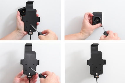 Brodit Aktiv holder med USB-kabel og cigarettadapter, Apple iPhone 11/12/12 Pro/13/13 Pro/XR