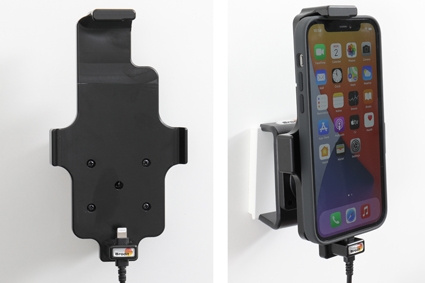 Brodit Aktiv holder med USB-kabel og cigarettadapter, Apple iPhone 11/12/12 Pro/13/13 Pro/XR