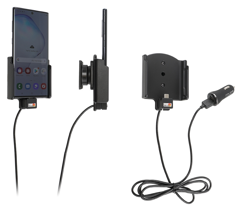 Brodit Aktiv holder med USB-kabel og cigarettadapter, Samsung Galaxy Note 10 SM-N970 