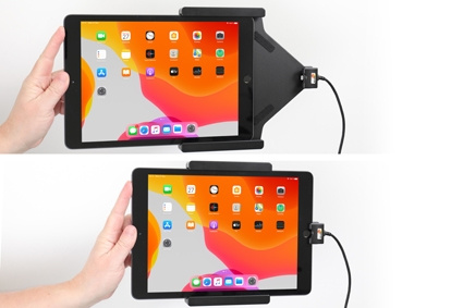 Brodit Aktiv holder med USB-kabel og cigarettadapter, Apple iPad 10.2 7th Gen (A2197, A2198, A2200)/8th Gen (A2428, A2429, A2430, A2270)/9th Gen (A2602, A2603, A2604, A2605)