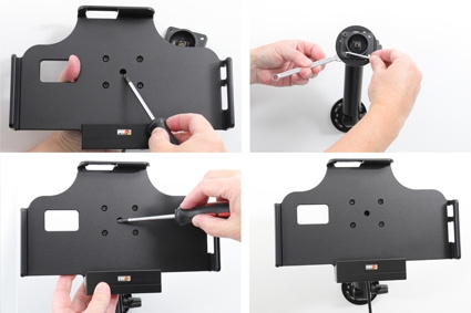 Brodit Aktiv holder med USB-kabel og cigg-adapter, Samsung Galaxy Tab Active 2 SM-T390/SM-T395/3 SM-T570/SM-T575