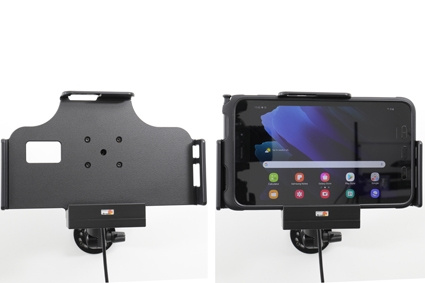 Brodit Aktiv holder med USB-kabel og cigg-adapter, Samsung Galaxy Tab Active 2 SM-T390/SM-T395/3 SM-T570/SM-T575