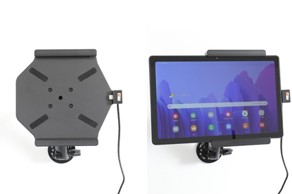 Brodit Aktiv holder med USB-kabel og cigarettadapter, Samsung Galaxy Tab A7 10.4 (2020) SM-T500/SM-T505 
