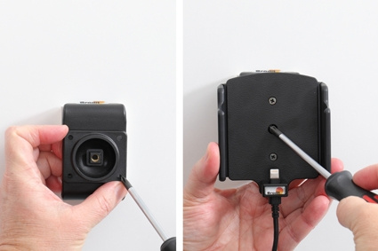 Brodit Aktiv holder med USB-kabel og cigg-adapter, Apple iPhone 12/12 Pro/12 Pro Max/13/13 Pro/13 Pro Max/14/14 Plus/14 Pro Max