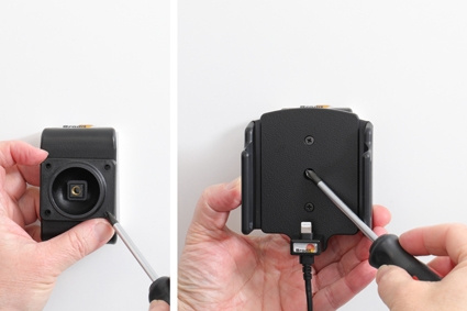 Brodit Aktiv holder med USB-kabel og cigarettadapter, Apple iPhone 12/12 Pro/13/13 Pro/14 Pro