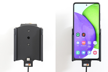 Brodit Aktiv holder med USB-kabel og cigarettadapter, Samsung Galaxy A52 SM-A52F/DS/A52S 5G SM-A528B. SM-A528B/DS