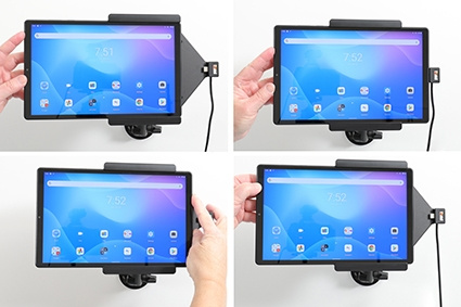 Brodit Aktiv holder med USB-kabel og cigg-adapter, Lenovo Tab K10 TB-X6C6F 