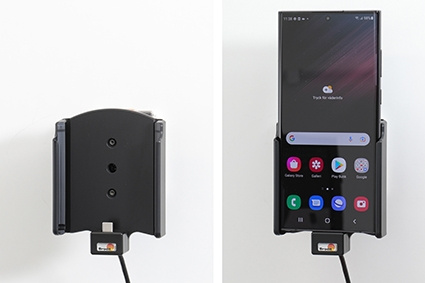 Brodit Aktiv holder med USB-kabel og cigarettadapter, Samsung Galaxy S22 Ultra 5G (SM-S908B/SM-S908B/DS) 