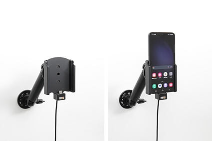 Brodit Aktiv holder med USB-kabel og cigarettadapter, Samsung Galaxy S23+ SM-S916B/DS 