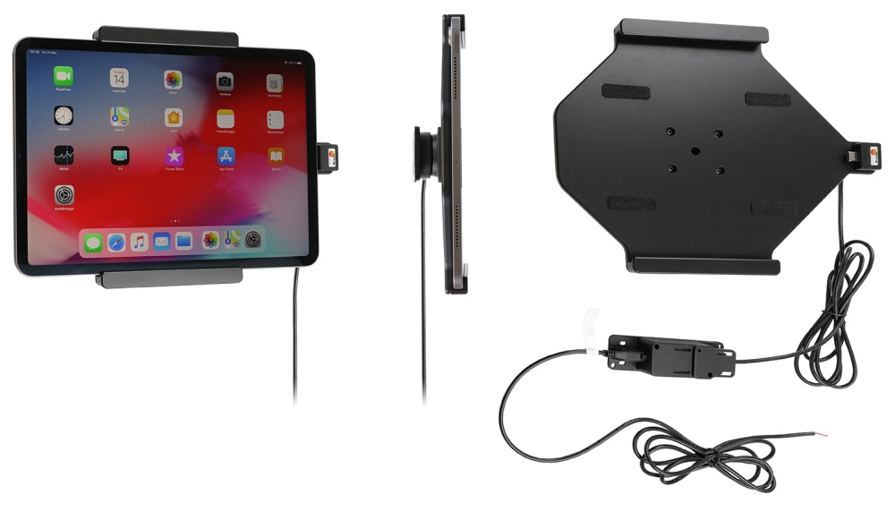 Brodit Aktiv holder for fast installasjon, Apple iPad Air 11 (A2902, A2903, A2904)/Air 11 2025 M3 (A3266, A3267, A2370)/Air 4th Gen (A2072, A2316, A2324, A2325)/Air 5th Gen (A2588, A2589, A2591)/Pro 11 2018 (A1980, A2013, A1934, A1979)/Pro 11 2020 2nd Gen
