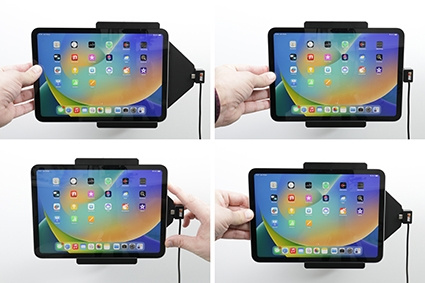 Brodit Aktiv holder for fast montering, Apple iPad 10th Gen (A2696, A2757, A2777)/2025 A16 (A3354, A3355, A3356)