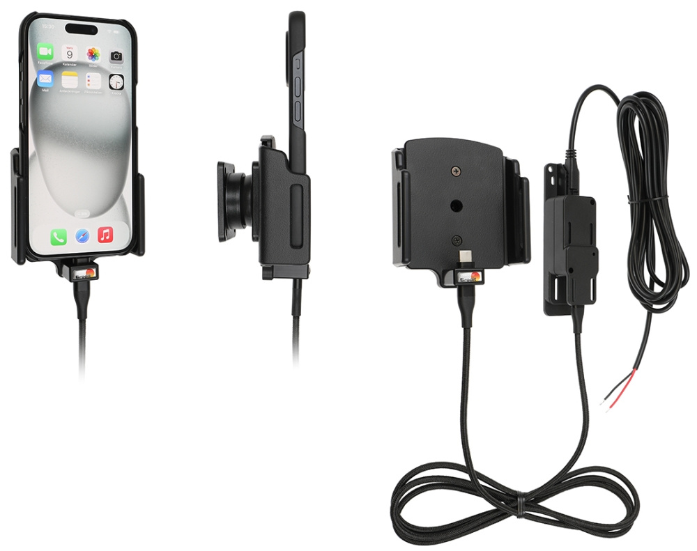 Brodit Aktiv holder for fast montering, Apple iPhone 15/15 Pro/16/16 Pro/16e