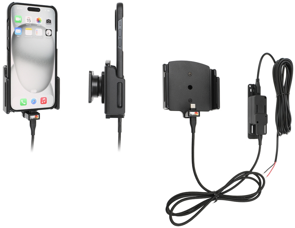 Brodit Aktiv holder for fast installasjon, Apple iPhone 15 Plus/15 Pro Max/16 Plus/16 Pro Max