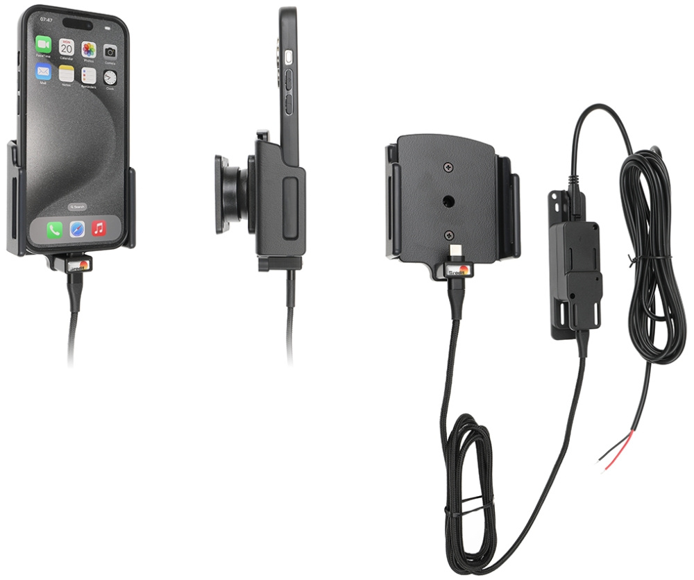 Brodit Aktiv holder for fast installasjon, Apple iPhone 15/15 Pro/16/16 Pro/16e