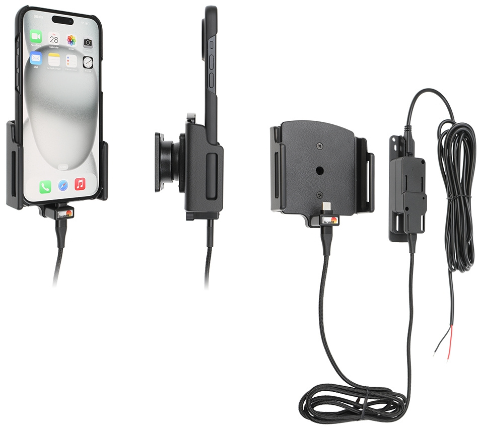 Brodit Aktiv holder for fast installasjon, Apple iPhone 15 Plus/15 Pro Max/16 Plus/16 Pro Max