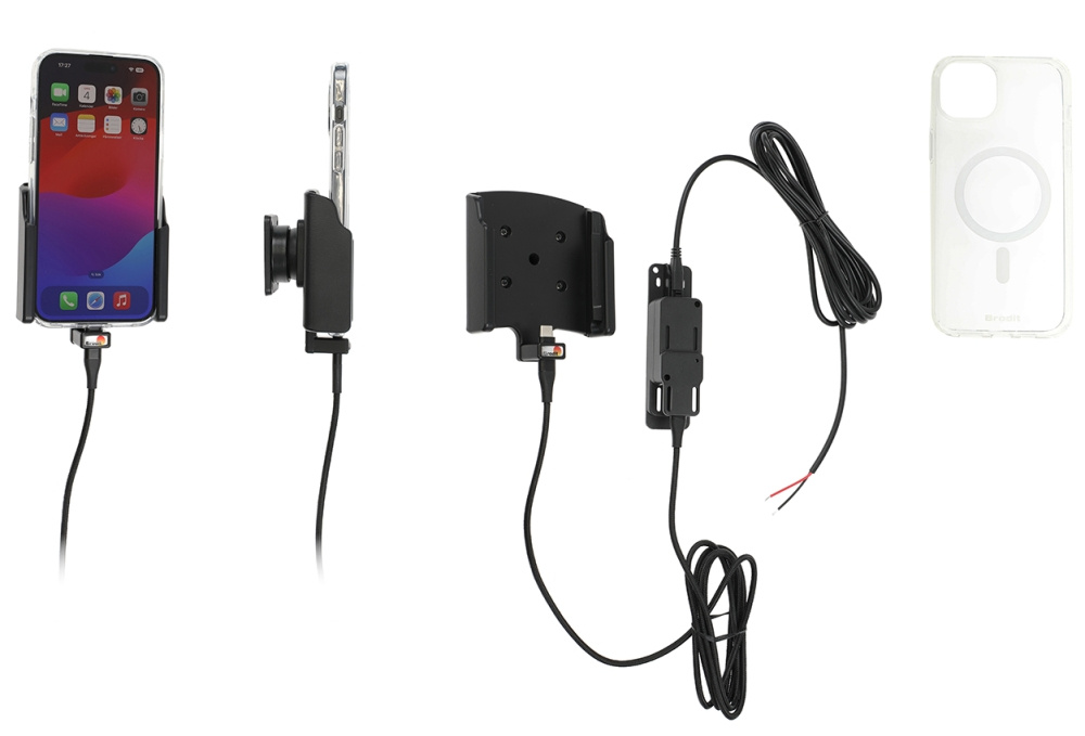 Brodit Mobildeksel med Aktiv holder for fast montering, Apple iPhone 15 Plus 
