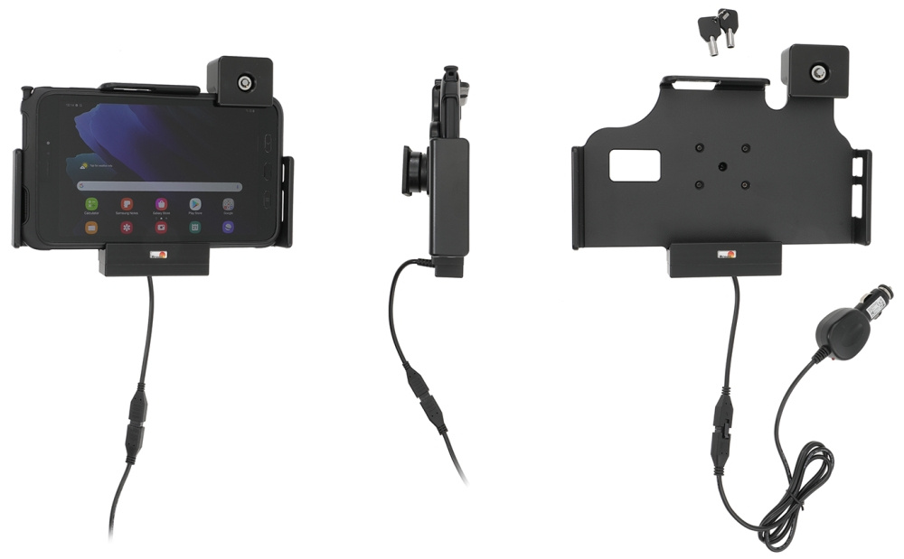 Brodit Holder med nøkkel-lås, Samsung Galaxy Tab Active 2 SM-T390/SM-T395/3 SM-T570/SM-T575/5 SM-X300/SM-X306B