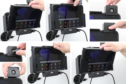 Brodit Holder med fjær-lås, Samsung Galaxy Tab Active 2 SM-T390/SM-T395/3 SM-T570/SM-T575