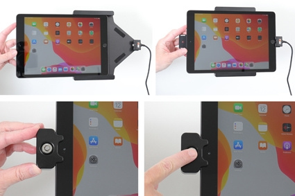 Brodit Holder med nøkkellås, Apple iPad 10.2 7th Gen (A2197, A2198, A2200)/8th Gen (A2428, A2429, A2430, A2270)/9th Gen (A2602, A2603, A2604, A2605)