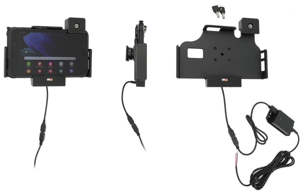 Brodit Holder med nøkkel-lås, Samsung Galaxy Tab Active 2 SM-T390/SM-T395/3 SM-T570/SM-T575/5 SM-X300/SM-X306B