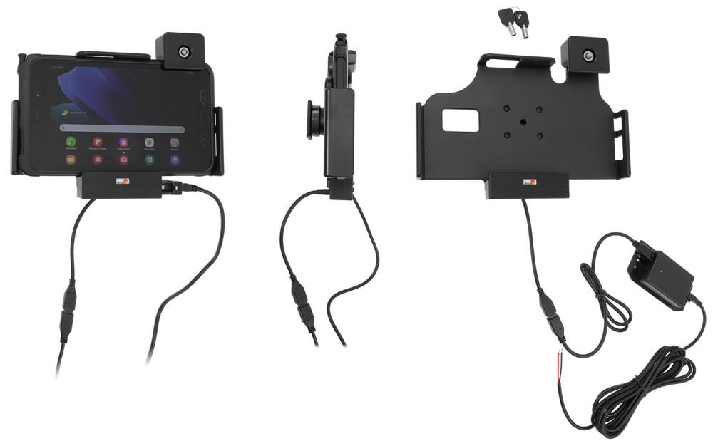 Brodit Holder med nøkkel-lås, Samsung Galaxy Tab Active 2 SM-T390/SM-T395/3 SM-T570/SM-T575/5 SM-X300/SM-X306B