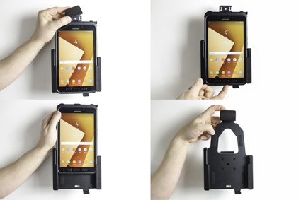 Brodit Holder med fjær-lås, Samsung Galaxy Tab Active 2 SM-T390/SM-T395/3 SM-T570/SM-T575/5 SM-X300/SM-X306B