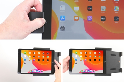 Brodit Holder med fjær-lås, Apple iPad 10.2 7th Gen (A2197, A2198, A2200)/8th Gen (A2428, A2429, A2430, A2270)/9th Gen (A2602, A2603, A2604, A2605)