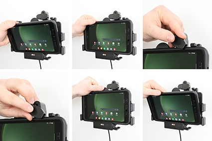 Brodit Holder med fjærlås, Samsung Galaxy Tab Active 3 SM-T570/SM-T575/5 SM-X300/SM-X306B