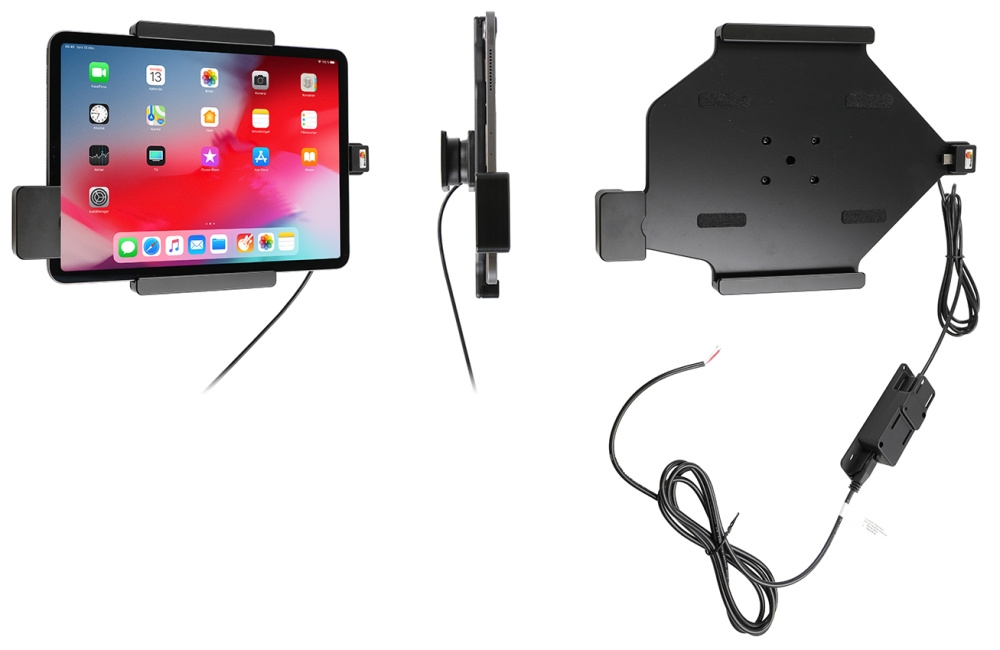 Brodit Holder med fjærlås, Apple iPad Air 11 (A2902, A2903, A2904)/Air 11 2025 M3 (A3266, A3267, A2370)/Air 4th Gen (A2072, A2316, A2324, A2325)/Air 5th Gen (A2588, A2589, A2591)/Pro 11 2018 (A1980, A2013, A1934, A1979)/Pro 11 2020 2nd Generation  (A2068,