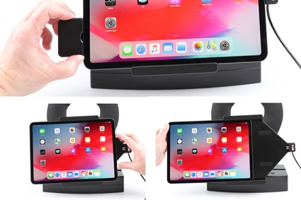 Brodit Holder med fjærlås, Apple iPad Air 11 (A2902, A2903, A2904)/Air 11 2025 M3 (A3266, A3267, A2370)/Air 4th Gen (A2072, A2316, A2324, A2325)/Air 5th Gen (A2588, A2589, A2591)/Pro 11 2018 (A1980, A2013, A1934, A1979)/Pro 11 2020 2nd Generation  (A2068,