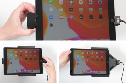 Brodit Holder med fjær-lås, Apple iPad 10.2 7th Gen (A2197, A2198, A2200)/8th Gen (A2428, A2429, A2430, A2270)/9th Gen (A2602, A2603, A2604, A2605)