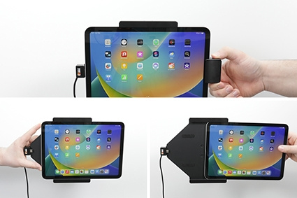 Brodit Holder med fjær-lås, Apple iPad 10th Gen (A2696, A2757, A2777)/2025 A16 (A3354, A3355, A3356)