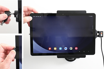 Brodit Holder med nøkkel-lås, Samsung Galaxy Tab A9+ 11 SM-X210/SM-X215 LTE/SM-X216 5G 