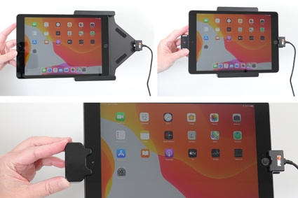 Brodit Holder med fjær-lås, Apple iPad 10.2 7th Gen (A2197, A2198, A2200)/8th Gen (A2428, A2429, A2430, A2270)/9th Gen (A2602, A2603, A2604, A2605)