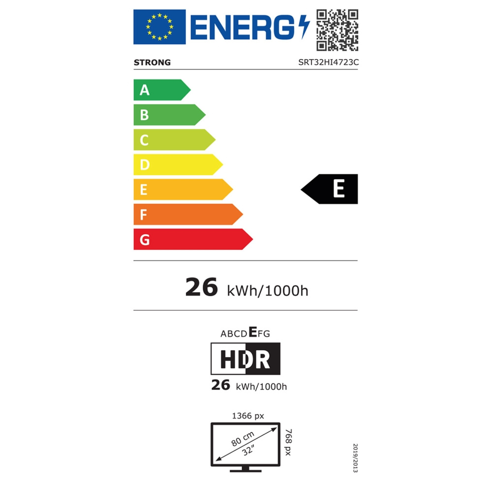 Strong SRT32HI4723C, 32-tommers HD-TV med Google TV og 12 V