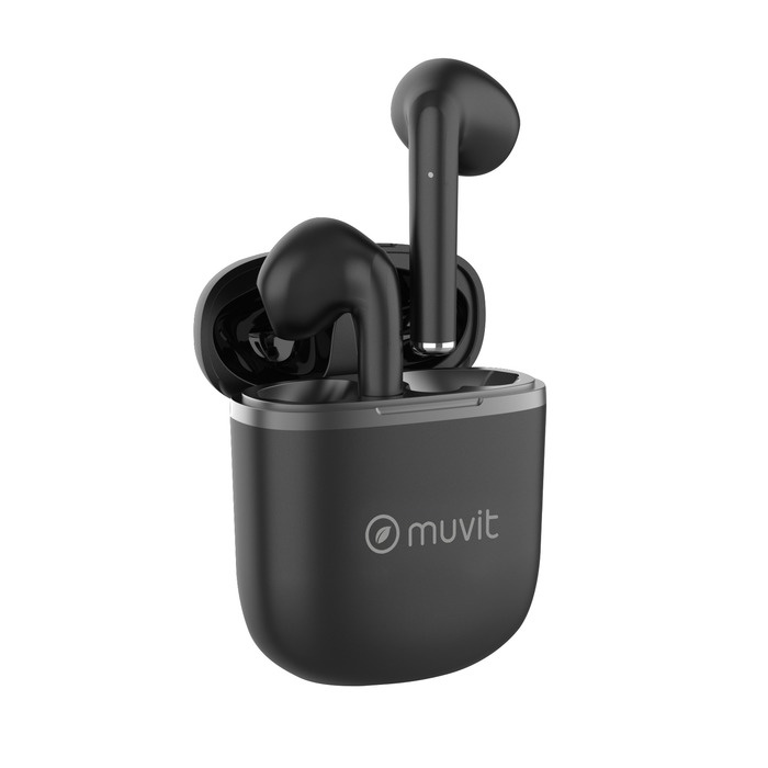 Muvit Pure trådlösa in-ear hörlurar, svart