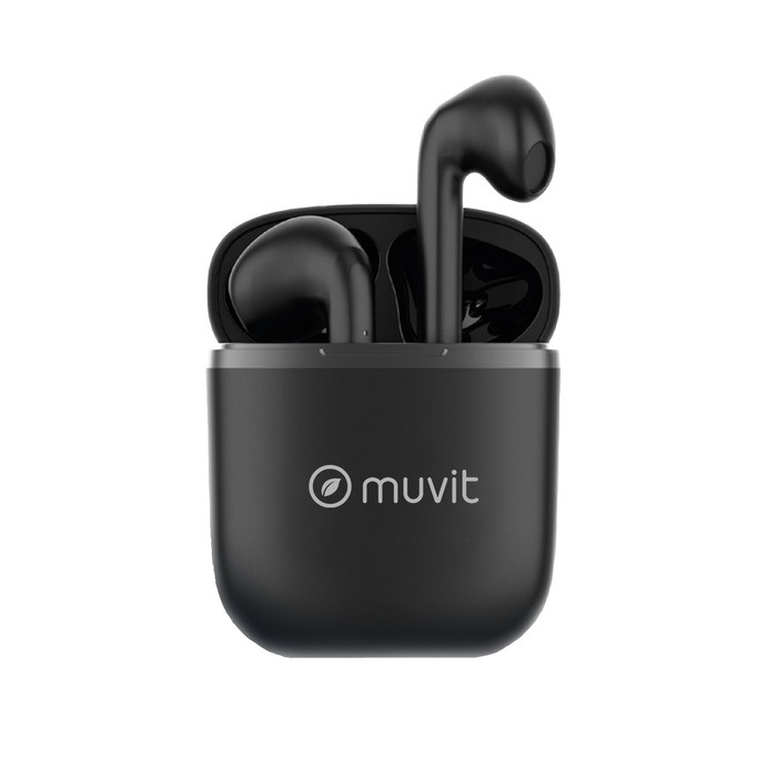 Muvit Pure trådlösa in-ear hörlurar, svart