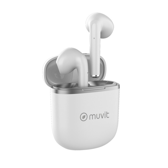 Muvit Pure trådlösa in-ear hörlurar, vit