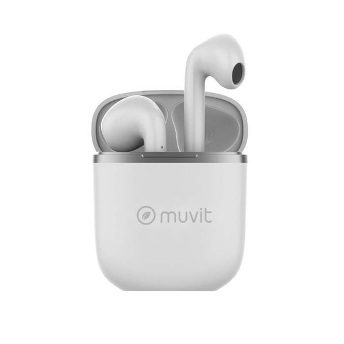 Muvit Pure trådlösa in-ear hörlurar, vit