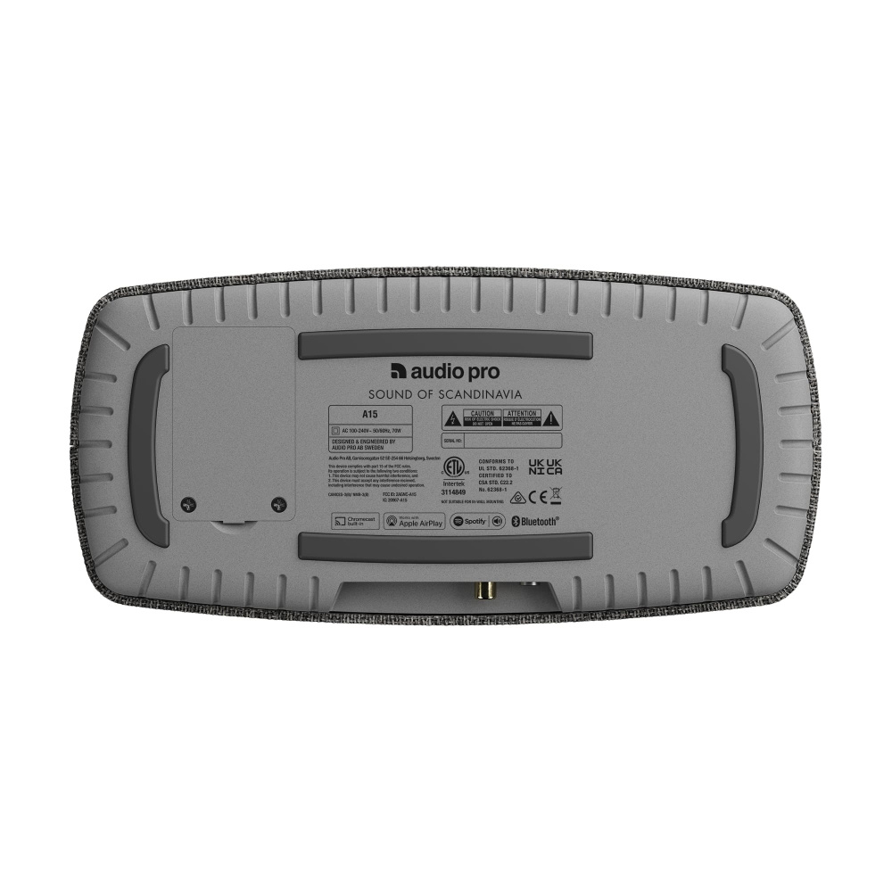 Audio Pro A15 WiFi- og Bluetooth-høyttaler med AirPlay 2 & Chromecast, mørkegrå