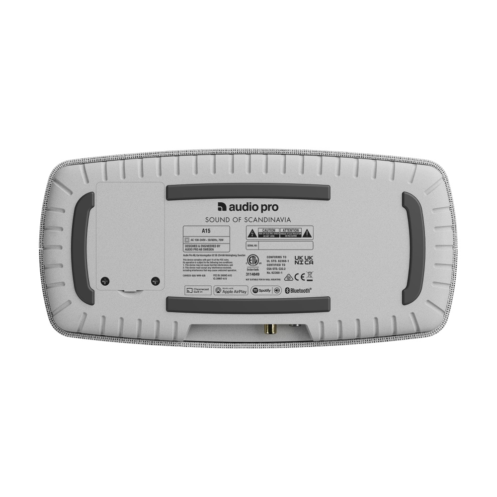 Audio Pro A15 WiFi- och Bluetooth-högtalare med AirPlay 2 & Chromecast, ljusgrå