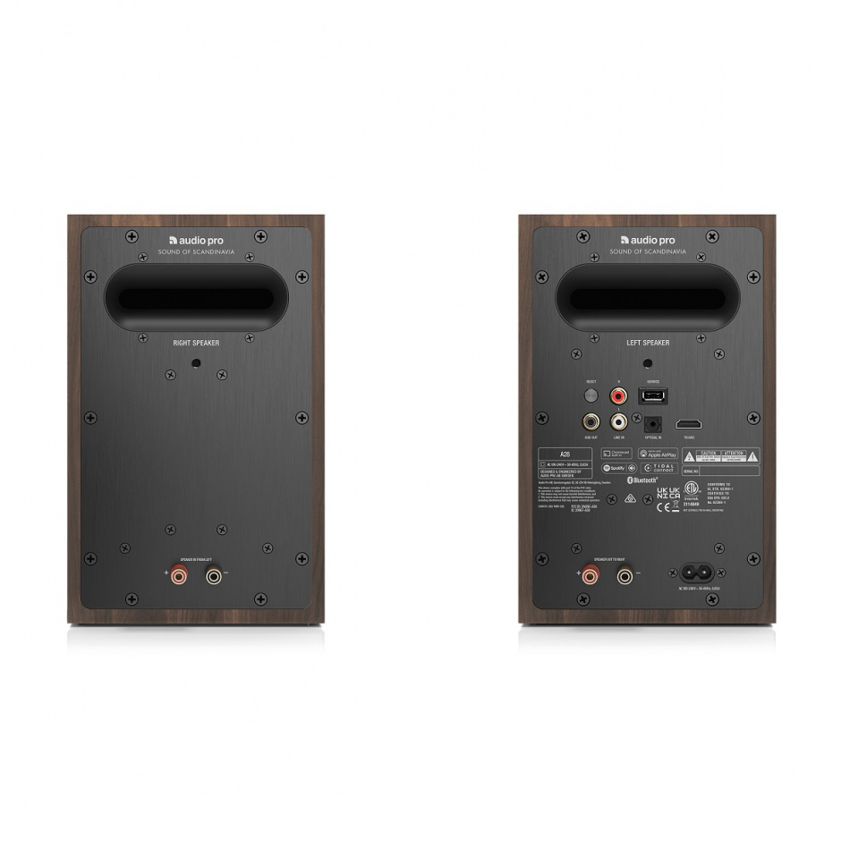 Audio Pro A28 stativhøyttaler med wifi, valnøtt par