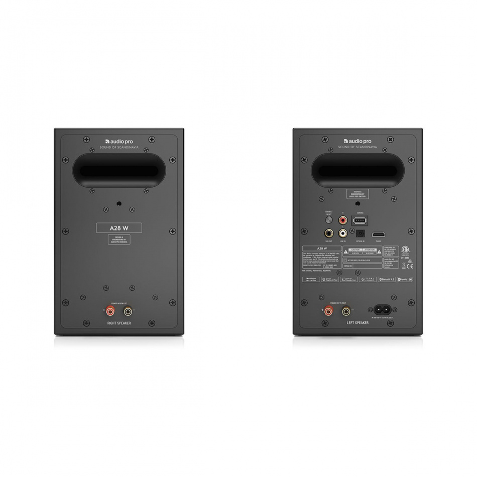 Audio Pro A28 W aktive stativhøyttalere med Wi-Fi, svart