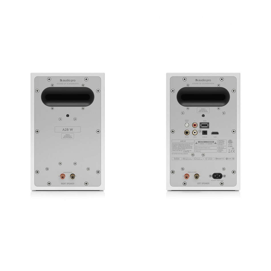 Audio Pro A28 W aktive stativhøyttalere med Wi-Fi, hvit