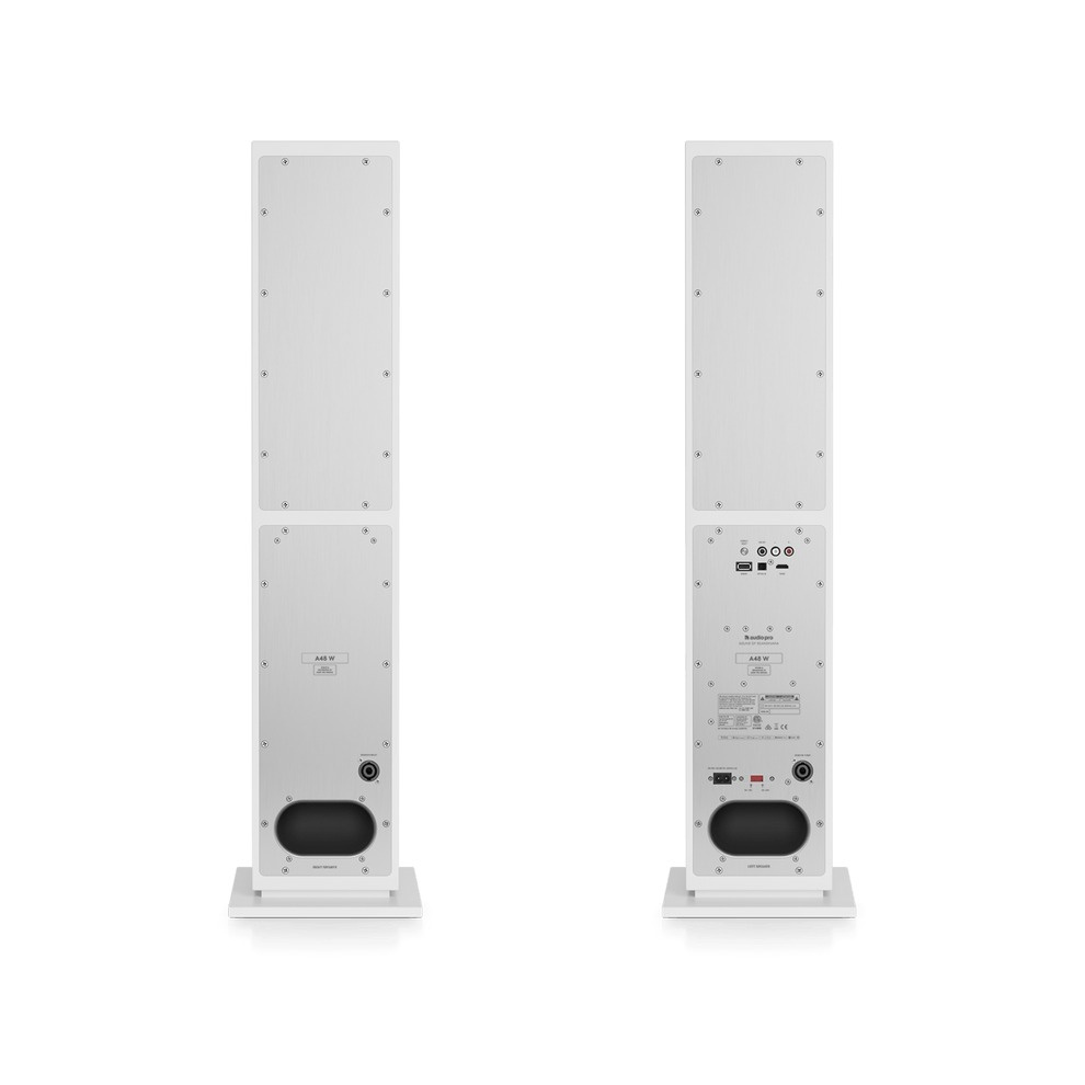 Audio Pro A48 W aktive høyttalere med HDMI, hvitt par