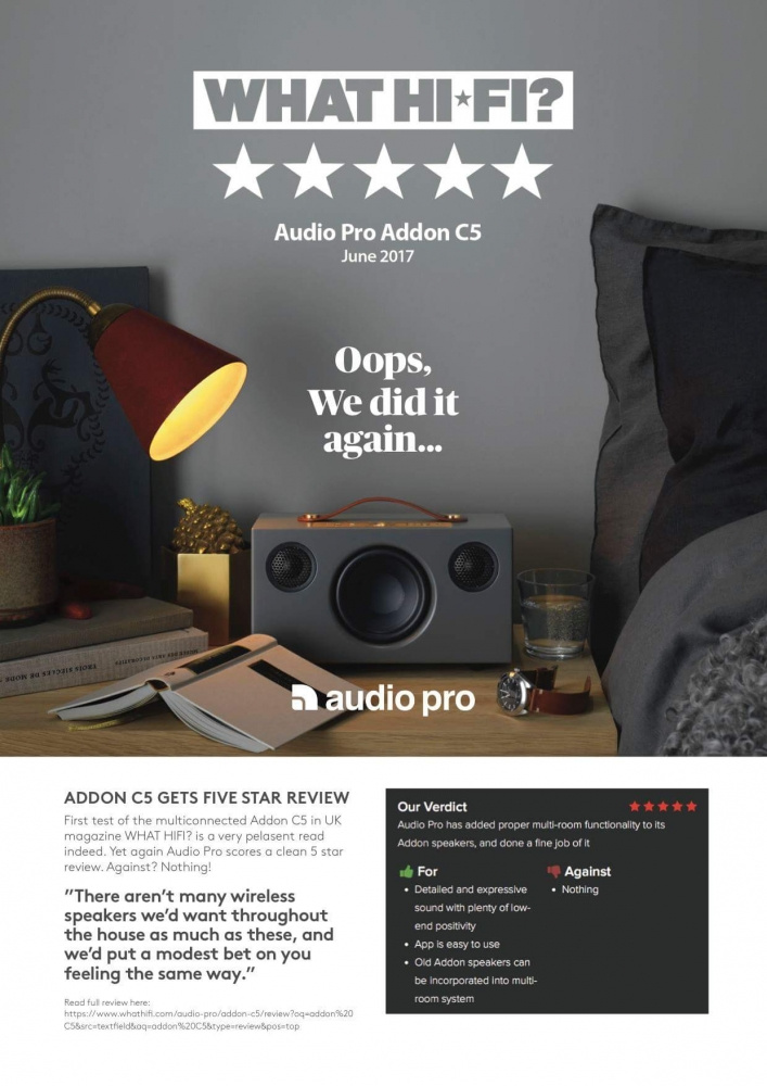 Audio Pro Addon C5 aktiv Wifi-høyttaler