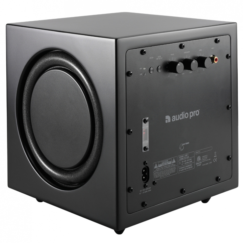 Audio Pro Addon C-Sub, aktiv subwoofer med nettverk, svart