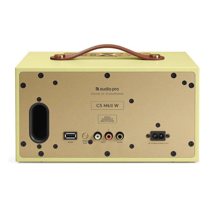 Audio Pro C5 MKII W, WiFi-høyttaler, Classic Yellow