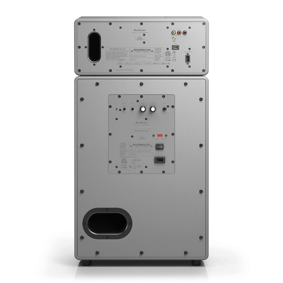 Audio Pro Drumfire II W Wi-Fi-høyttaler med Google Cast & AirPlay 2, grå